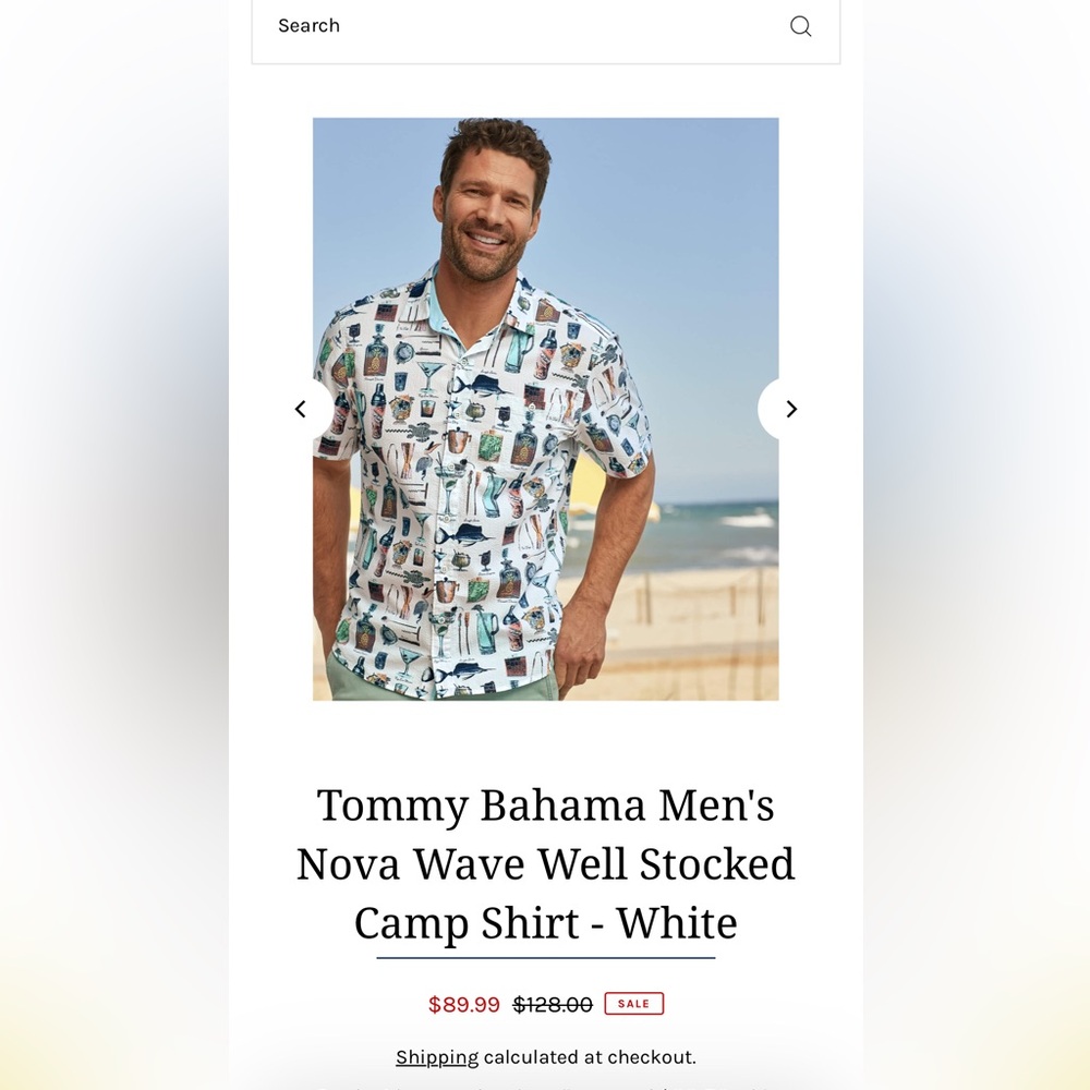 Tommy Bahama Men's Multicolor Beach Print Shirt